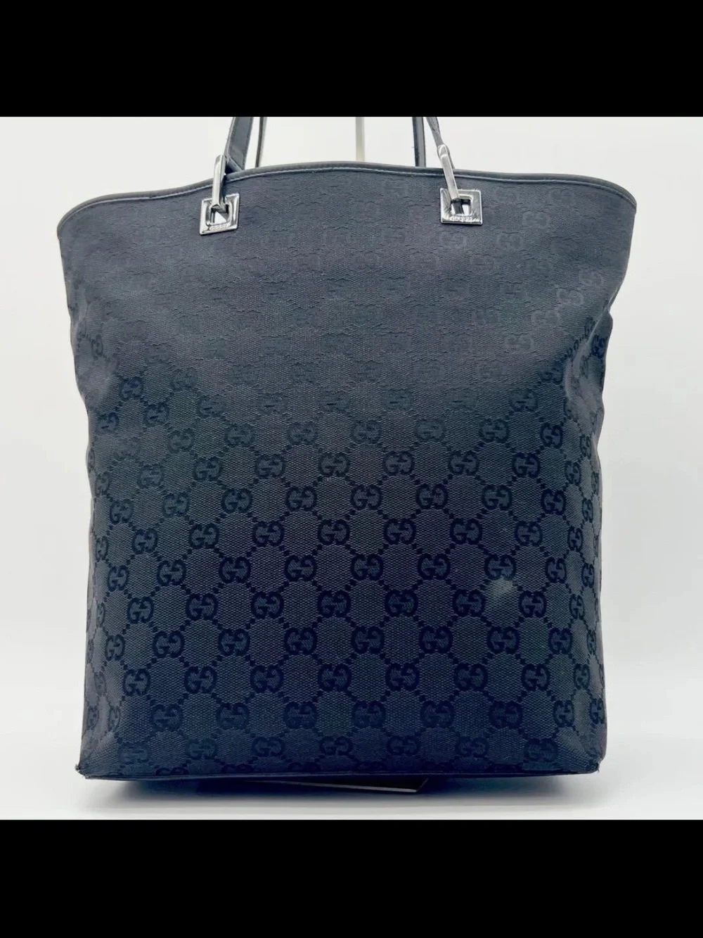 Gucci Monogram Black Canvas Tote